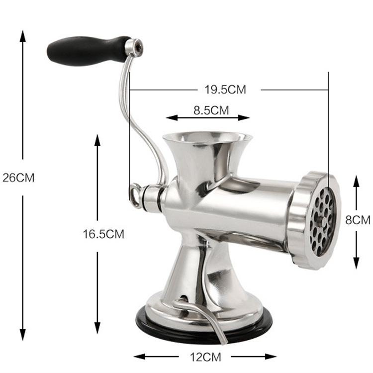 Hand Crank Food Vegetable Meat Mincer Sausage Maker Household Stainless Steel Manual Meat Grinder