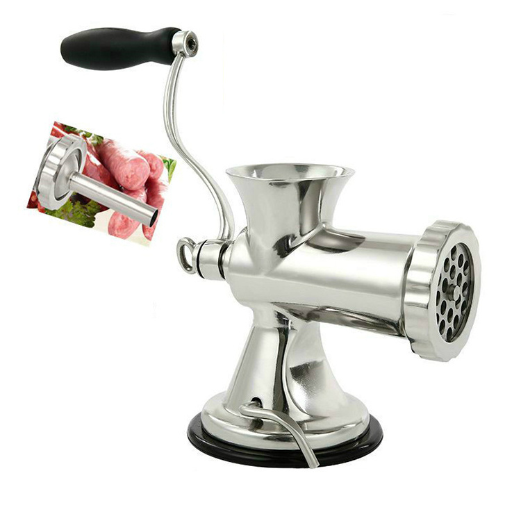 Hand Crank Food Vegetable Meat Mincer Sausage Maker Household Stainless Steel Manual Meat Grinder