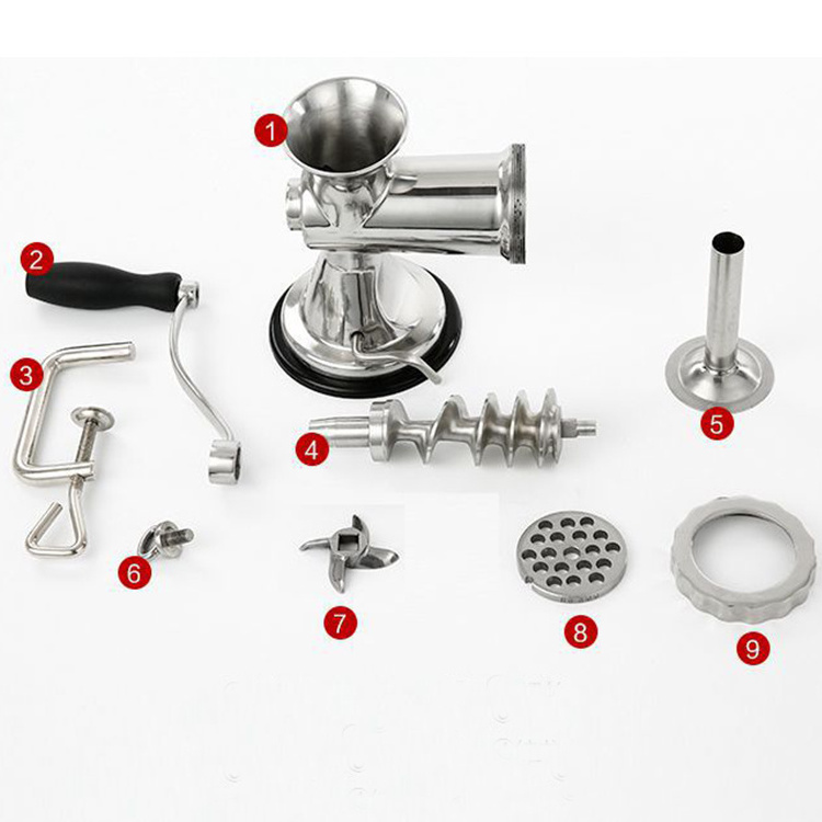 Hand Crank Food Vegetable Meat Mincer Sausage Maker Household Stainless Steel Manual Meat Grinder