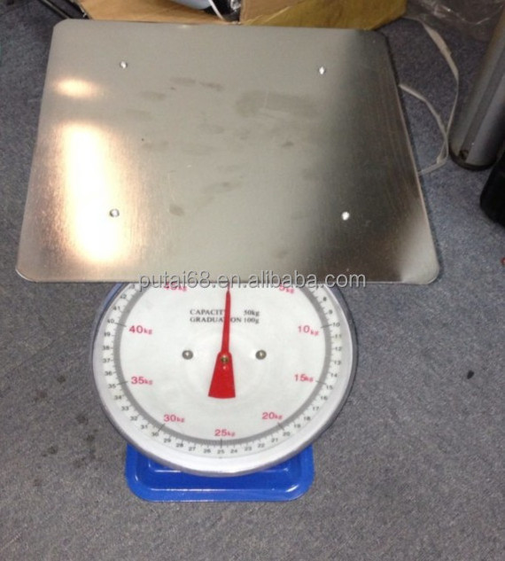 10kg 20kg 30kg 50kg Flat Stainless Plate Spring Mechanical Weighing Scale