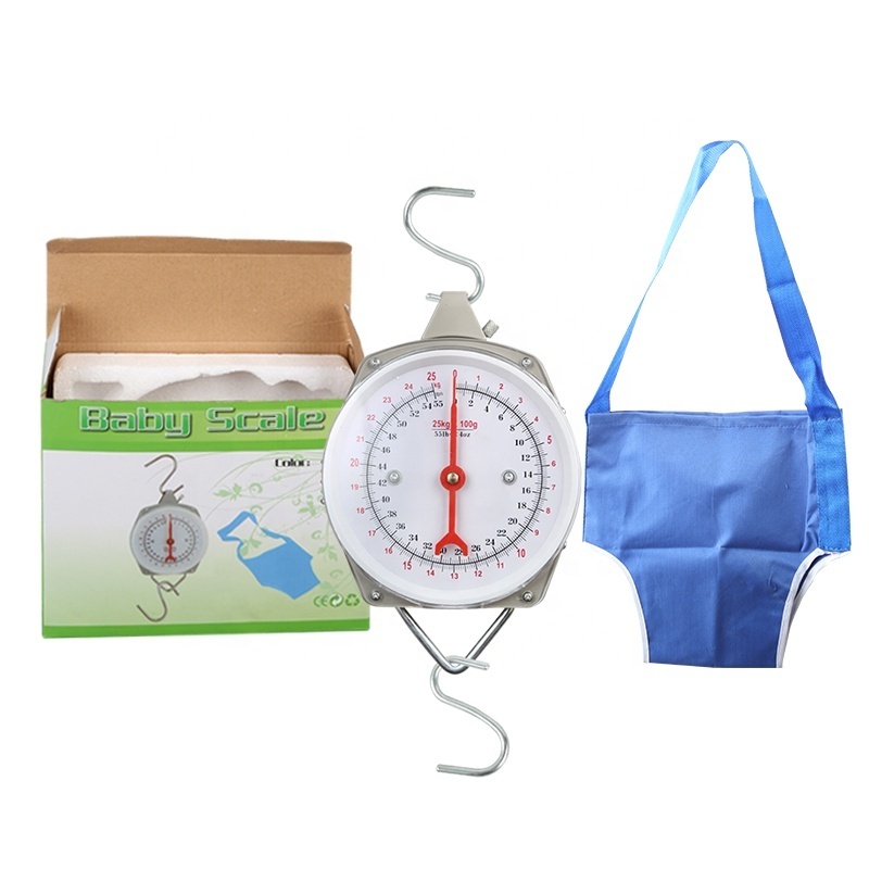 25KG Portable Spring baby scale / mechanical hanging baby weight scale with baby bag for family PT-617