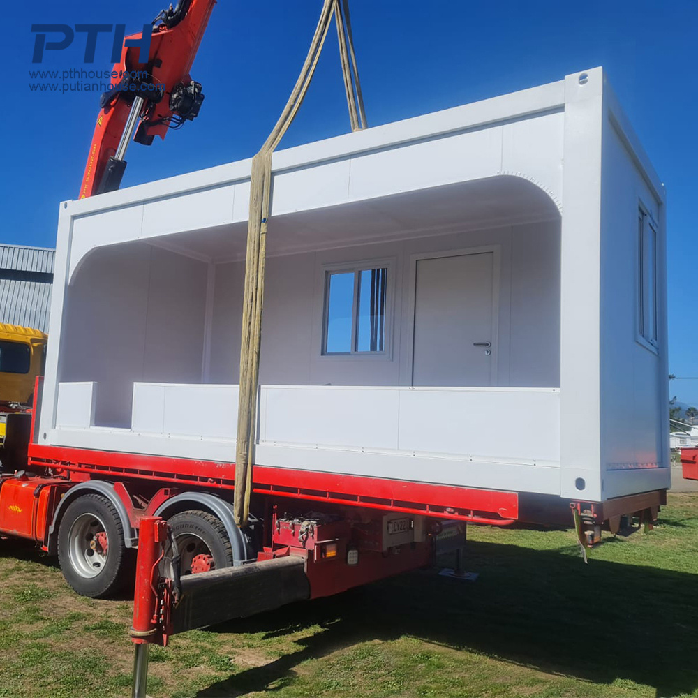 Flat pack luxury modular glass wooden tiny house prefabricated living container house prefab container home