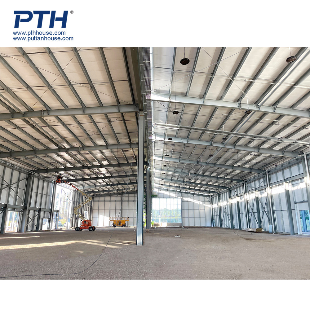 PTH multistory  prefab steel structure warehouse with office building long span structure