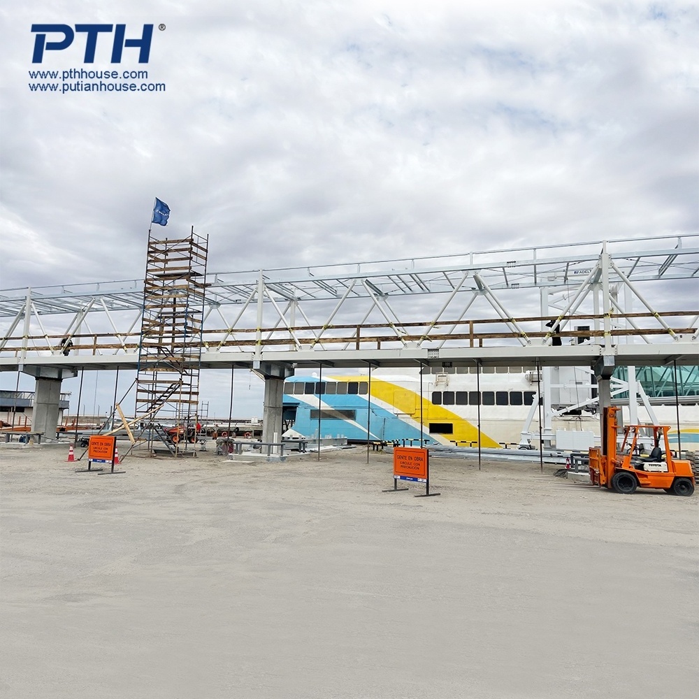 Industrial steel structure building port walkway framework prefab steel structure warehouse