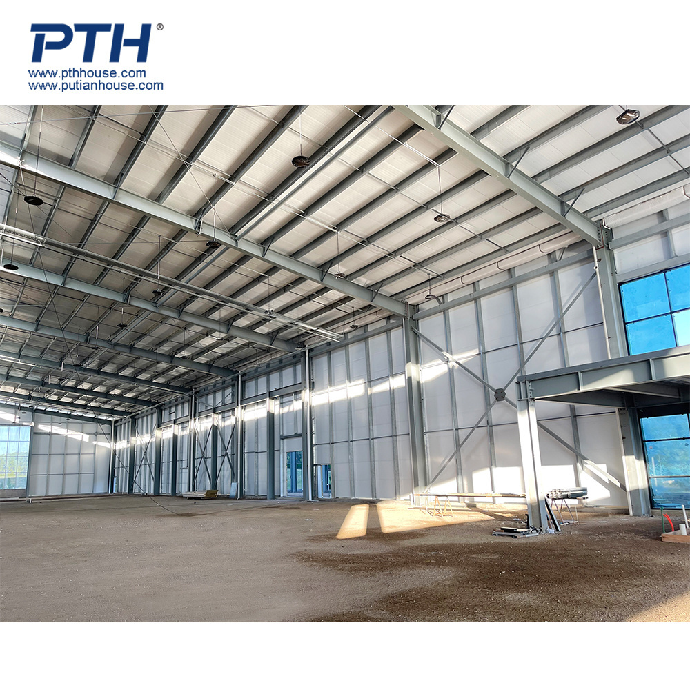 PTH multistory  prefab steel structure warehouse with office building long span structure