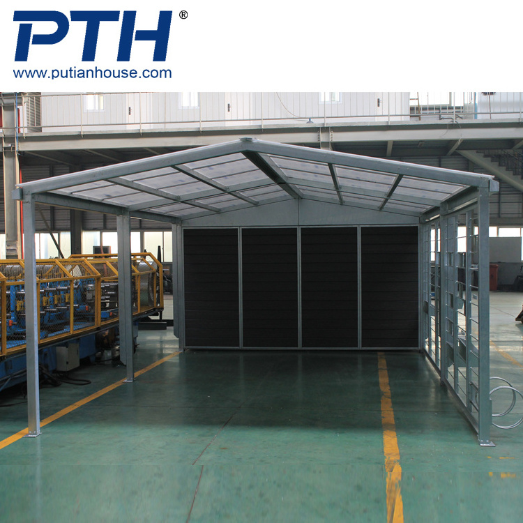 Quick build prefab steel structure car parking shed from PTH House, China cheap prefab house supplier