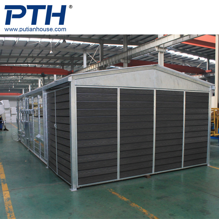 Quick build prefab steel structure car parking shed from PTH House, China cheap prefab house supplier