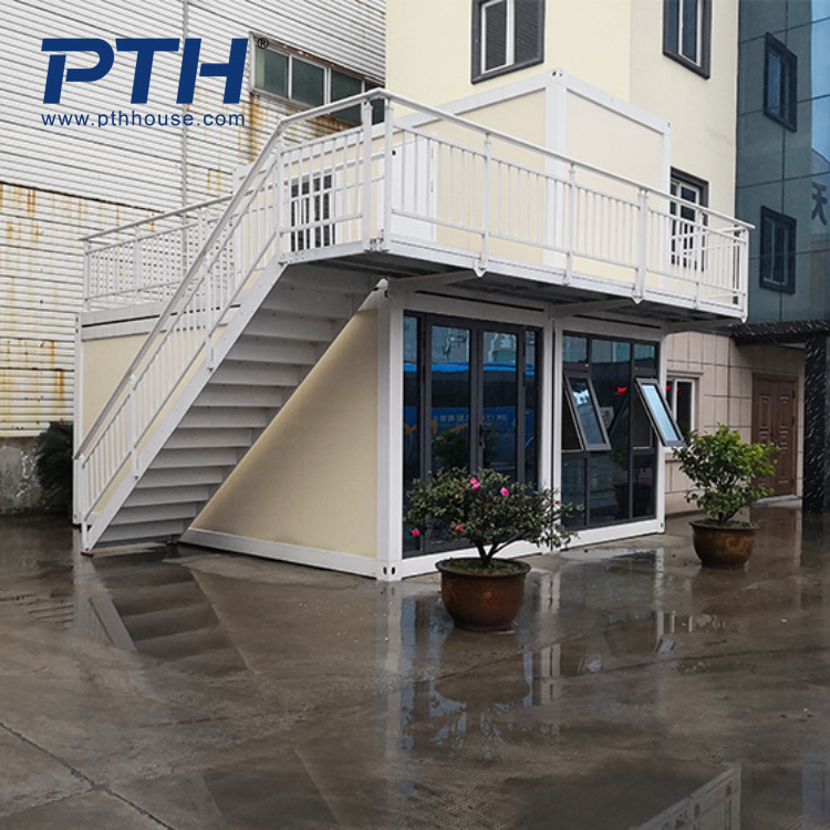 PTH 2-floor modular container house office and portable glass meeting room