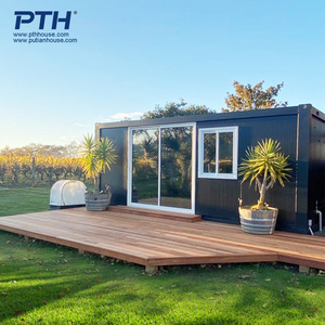 Luxury modern style modular fully customized glass wooden tiny house prefab living container home