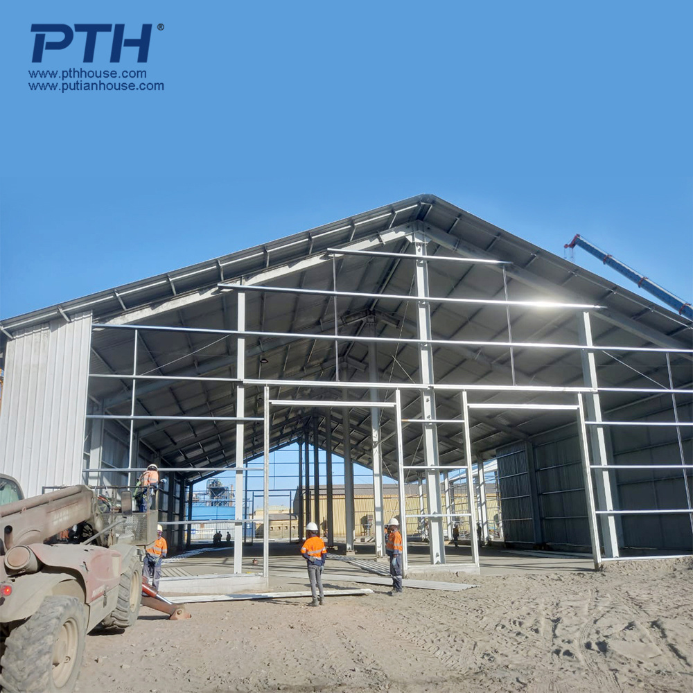 Large-span prefabricated structural light steel build quick build cheap prefab steel structure warehouse