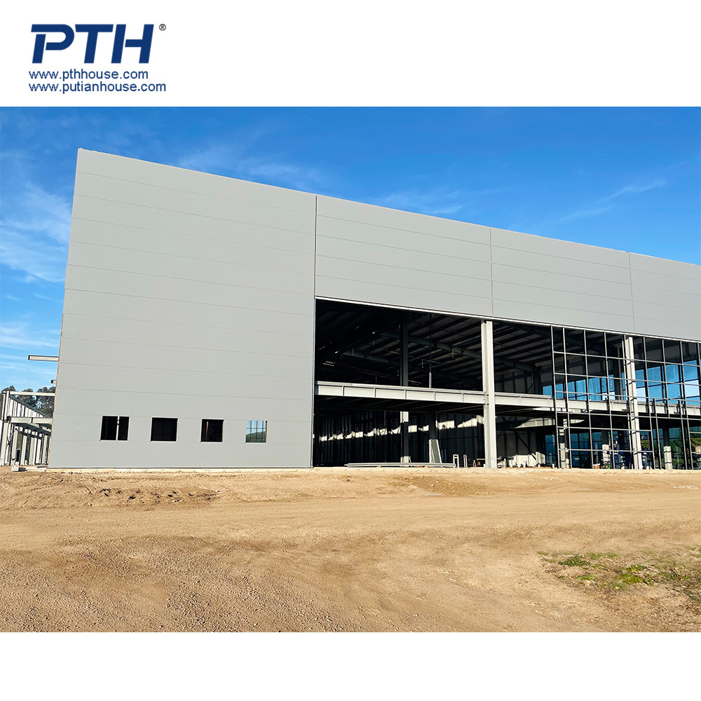 Modern Prefab Steel Structure Building Prefabricated Warehouse/Workshop/Aircraft Hangar/Office Construction Material