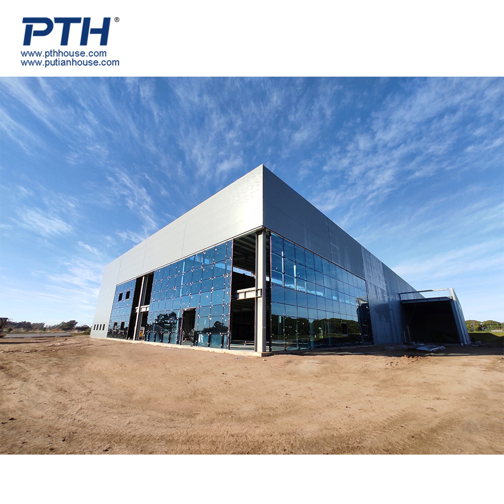 Modern Prefab Steel Structure Building Prefabricated Warehouse/Workshop/Aircraft Hangar/Office Construction Material