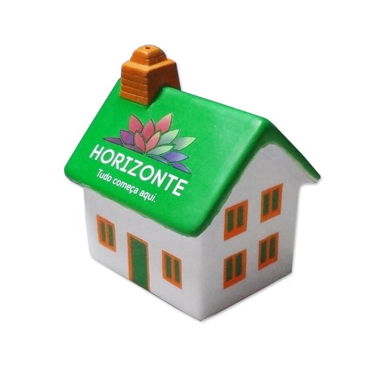 House shaped PU foam stress balls  with customized logo for Promotion