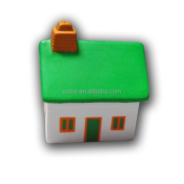 House shaped PU foam stress balls  with customized logo for Promotion