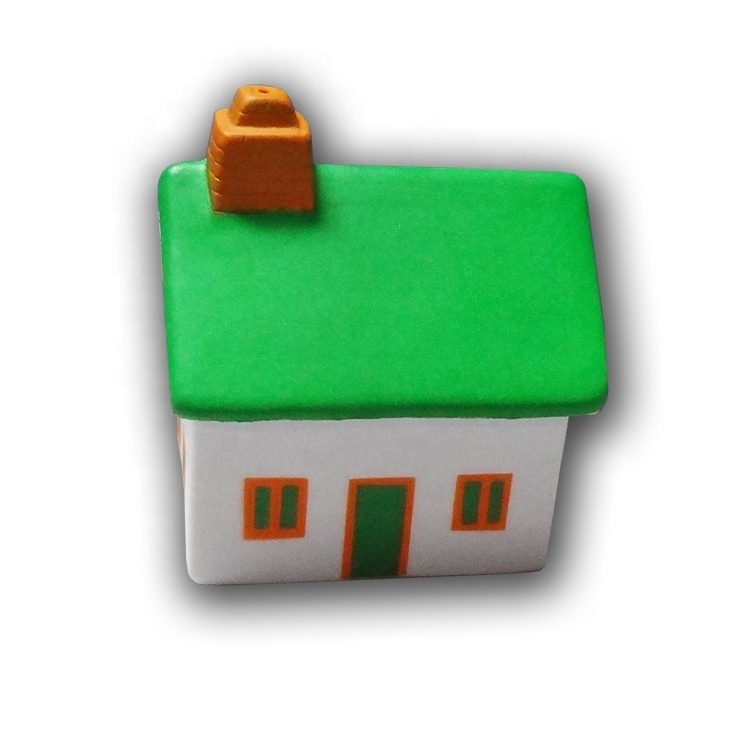 House shaped PU foam stress balls  with customized logo for Promotion