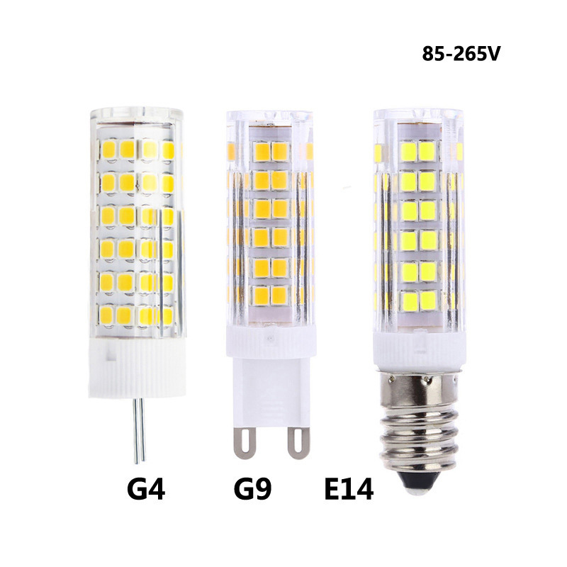 Super Bright LED 75-SMD2835 G4 G9 E14 Ceramics AC 85-265V 7W LED Corn Light Bulb