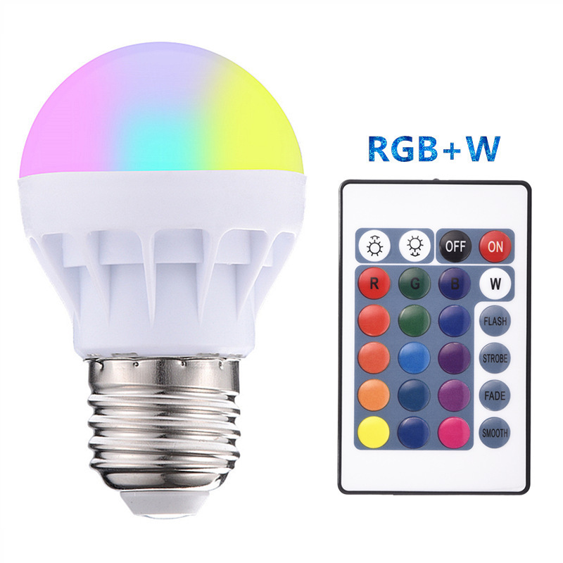 3W RGBW Colour Changing Remote Controlled GLOBE LED Light Bulb