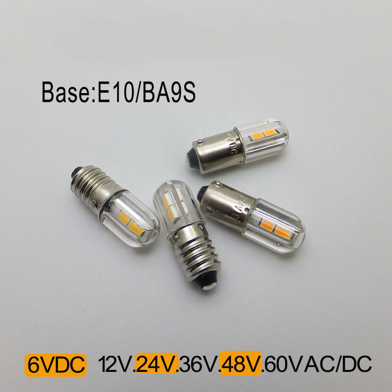 6V 12V 24V 48V 60V 110V 220V 1W E10 BA9S Small LED Indicator bulb Light Lamp