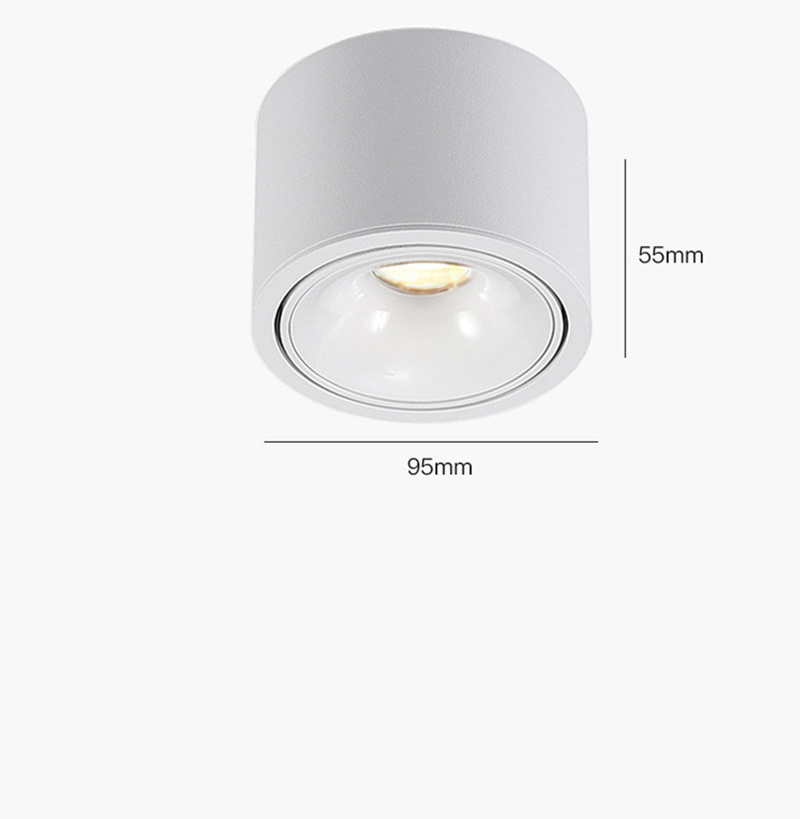 Thin surface mounted spotlight AC110V 220V 7W 12W 15W angle adjustable household LED ceiling light circular down light