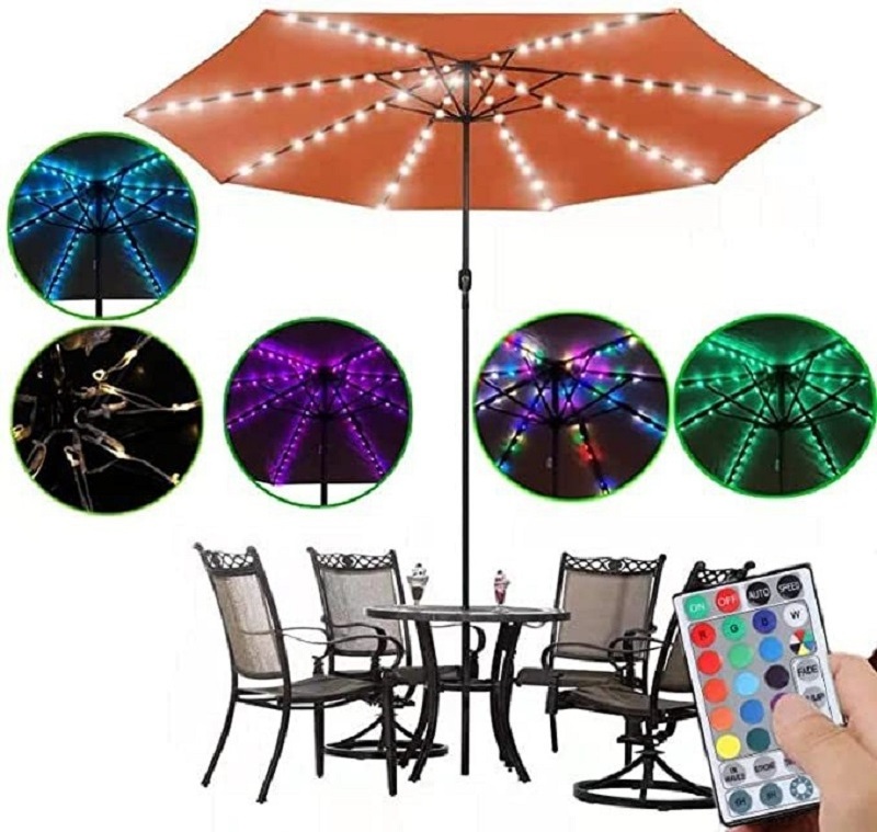 Outdoor waterproof umbrella lamp string lights with remote control courtyard umbrella lamp camping decoration string