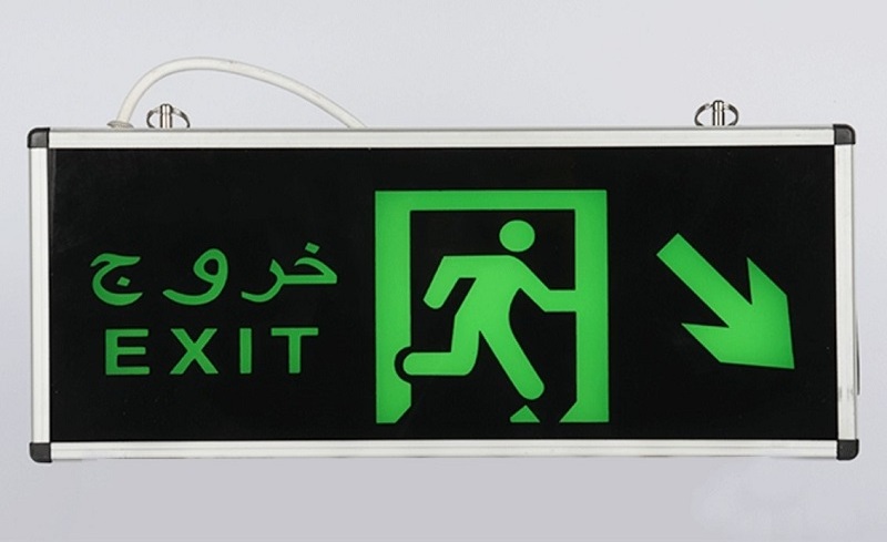 Customized Corridor staircase Safe EXIT Emergency Indicator LED Lighting Acrylic Hanging Sign Light