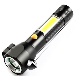 Outdoor Long-range Aluminum Alloy Vehicle Safety Hammer Strong Light Charging LED Flashlight Rechargeable Torch