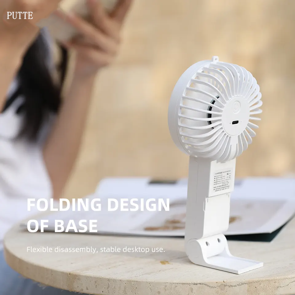 USB Rechargeable Desktop Table Stand Air Cooler Hand Held Electric Small Handheld Portable Mini Fan foldable fan