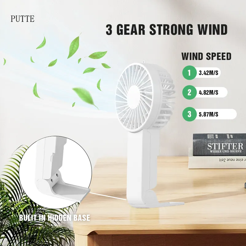 USB Rechargeable Desktop Table Stand Air Cooler Hand Held Electric Small Handheld Portable Mini Fan foldable fan