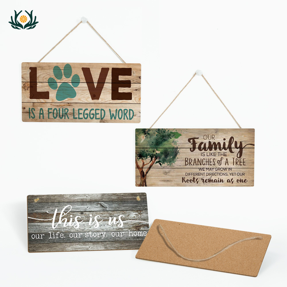 Putuo Decor Home Sweet Home Art Wooden Wall Signs Family Hanging Plaque Wood Sign Home Wall Decoration