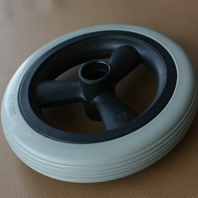 Flat Free 8 inch PU Wheel Polyurethane Foam Solid Wheel Wheelchair Wheel Polyurethane Solid Tire