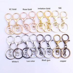 Stainless Steel Key Ring Lobster Clasp Key Hook With Chain 30mm Key Ring Long 70mm Split Key Ring Keychain For DIY Supplies