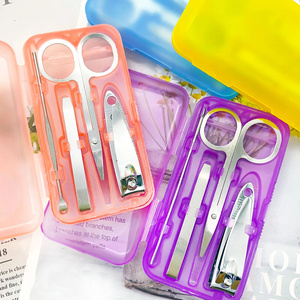 4Pcs/set Nails Clipper Kit Manicure Set Clippers Trimmers Pedicure Scissor Random Color Nail Tools Sets Kits Manicure Tool