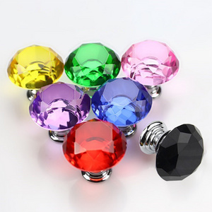 30mm Diamond Shape Design Crystal Cabinet Door Wardrobe Handle Hardware Furniture fittings Glass Knobs Cupboard Pulls