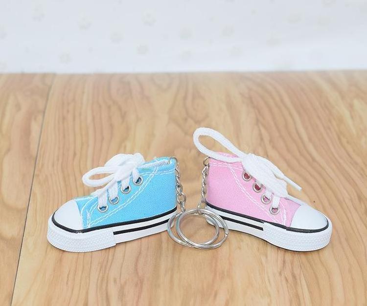 Wholesale Color 3 D Mini Canvas Shoes Key chain Glitter Sneakers Key chain Mixed Color Sneakers Key chain