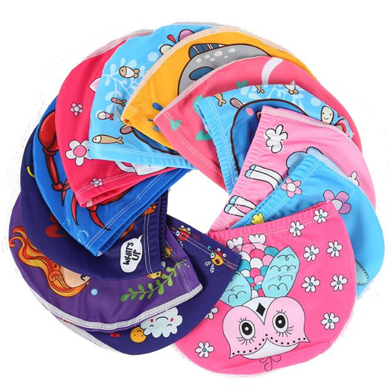 Summer Kids Swim Cap Girls Boys Waterproof Durable Multi Colors Cartoon Swimming Hat Children Swim Accessories