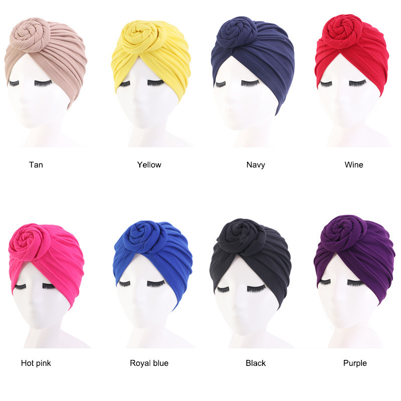 Women Turban African Pattern Headwrap Pre-Tied Bonnet Knot Beanie Hat Headwrap Hat