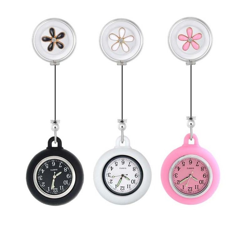 Hot Selling Medical Professionals Clip on Hanging Watch Retractable Rope Nurse Fob Watch