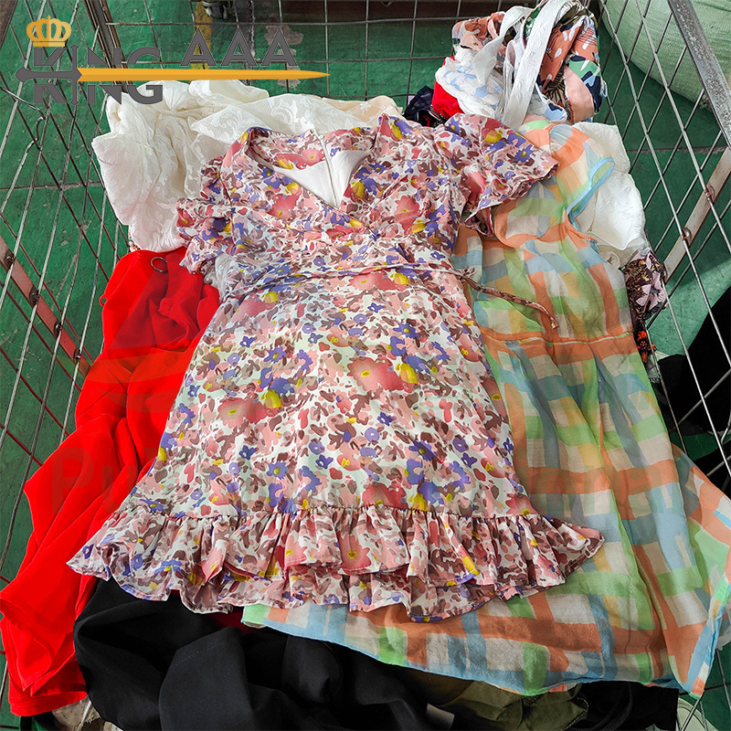 KINGAAA summer dress bulk dress bale used clothes ropa usada second hand clothes kg 50kg bales of mixed used clothing