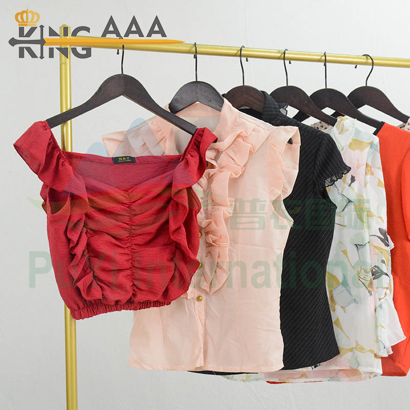 KINGAAA fashion style used cotton women's blouses & shirts second hand clothing used clothes bale thailand for women in bales