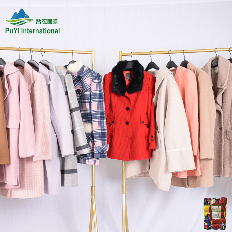 autumn winter usa used clothing bale women worsted wool coat in stock bales of used clothes bulk coats