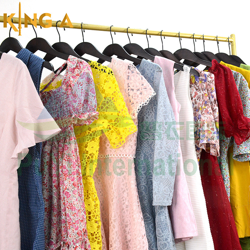 KINGAAA summer dress bulk dress bale used clothes ropa usada second hand clothes kg 50kg bales of mixed used clothing