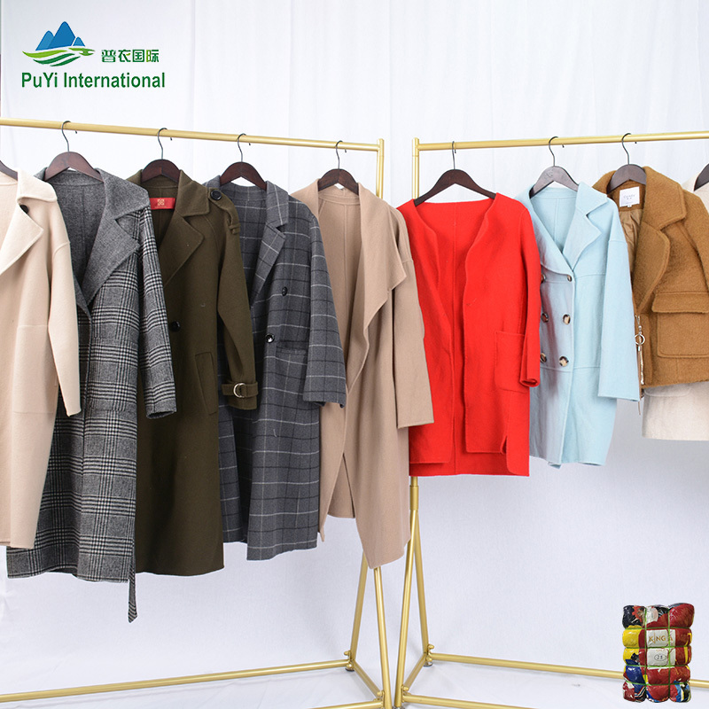 autumn winter usa used clothing bale women worsted wool coat in stock bales of used clothes bulk coats