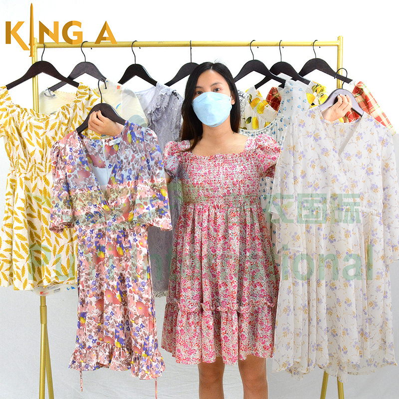 KINGAAA casual cotton Short dress ukay ukay bundle used clothes thrift dubai import second hand used clothing bales from usa