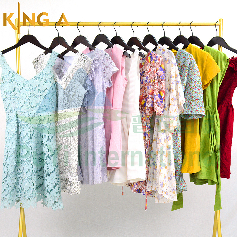 KINGAAA casual cotton Short dress ukay ukay bundle used clothes thrift dubai import second hand used clothing bales from usa