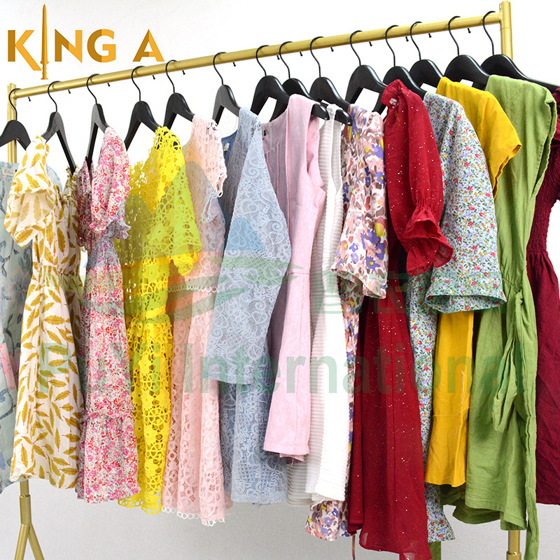 KINGAAA summer dress bulk dress bale used clothes ropa usada second hand clothes kg 50kg bales of mixed used clothing