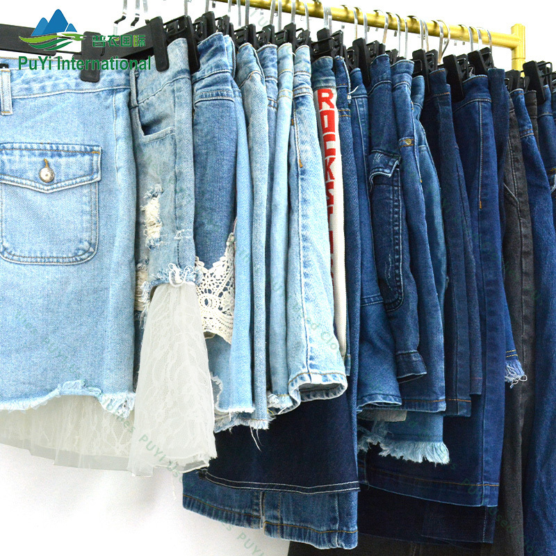 used women clothes wholesale denim jeans skirt bundle second hand clothing bulks of used clothes