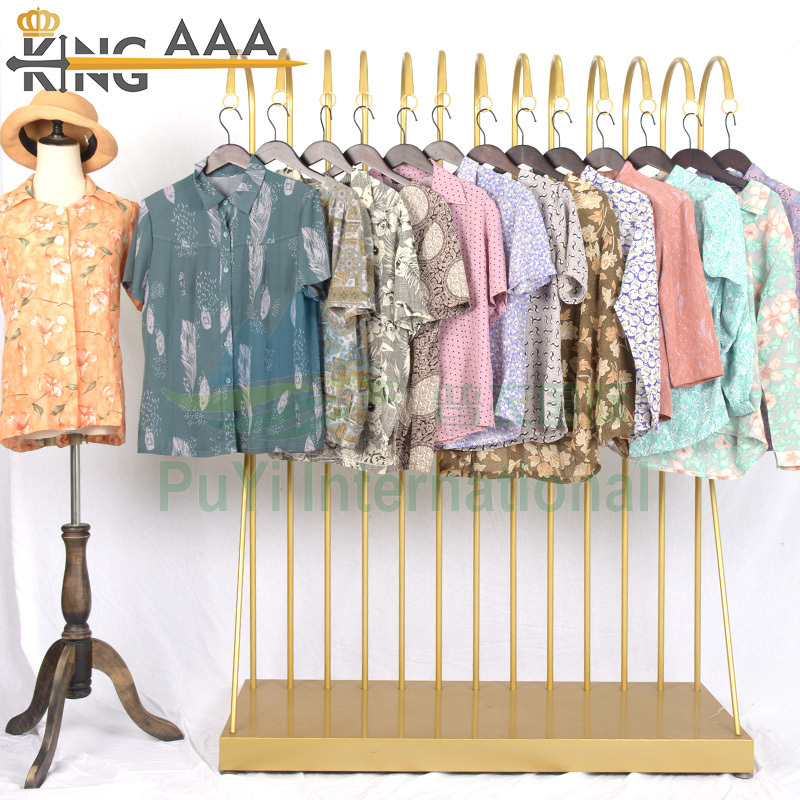 KINGAAA women Printed tops shirts Short sleeve shirt ukay ukay bundle used clothing second hand clothes bales from uk 45kg-50kg