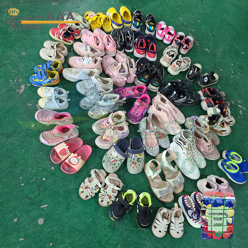 KINGAAA First Grade mixed kids used shoes bales 25kg 50kg Children Sneaker Second hand Shoes in dubai