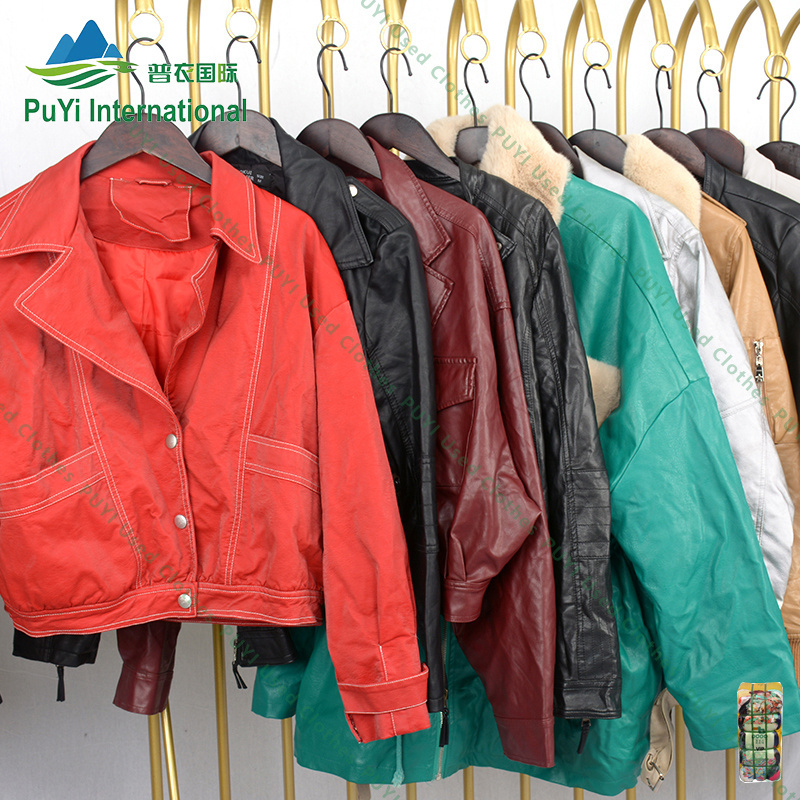 Wholesale Winter Coats Men's Leather Used Mens Clothes Bales Korean Used Clothing Bag Bale Jacket Adults for Men Top Clean