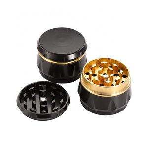 Classic Zinc Alloy 4 Layer Black Metal Manual Smoking Tobacco Grinder